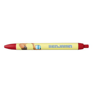 Stylo Noir Caricature de la pelle orange