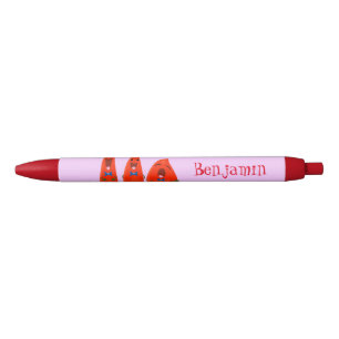 Stylo Noir Caricature de piments chantants mignons