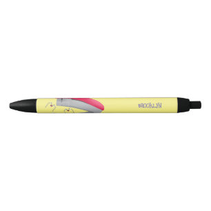 Stylo Noir Caricature en agrafeuse rouge pâle