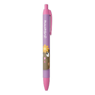 Stylo Noir Caricature joyeuse de cobaye mignonne