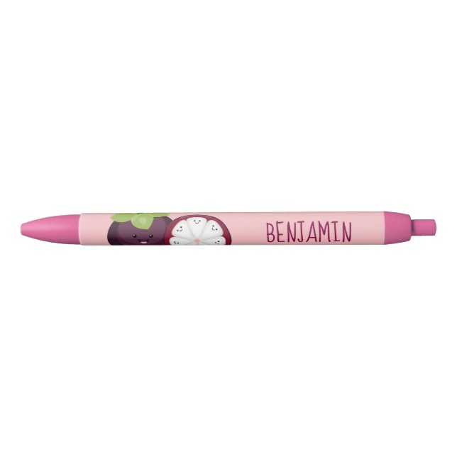 Stylo Noir Caricature mignonne mauve mangouste (Devant)