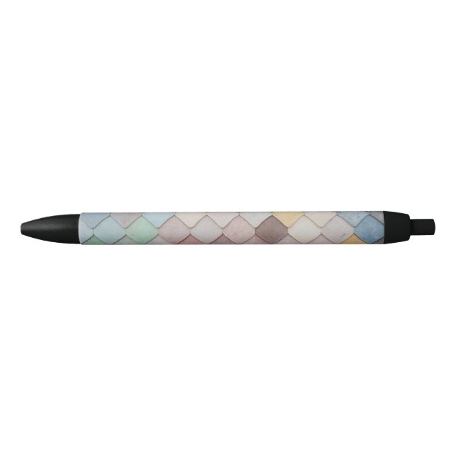 Stylo Noir Carreaux multicolores (Devant)