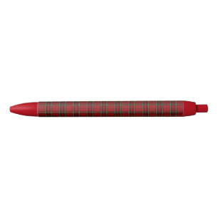 Stylo Noir Carreaux Tartan Rouge Classique