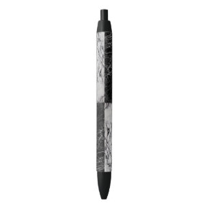 Stylo Noir Carrés Blancs Et Noirs De Pierre De Marbre