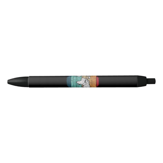 Stylo Noir Carte Retro World (Devant)