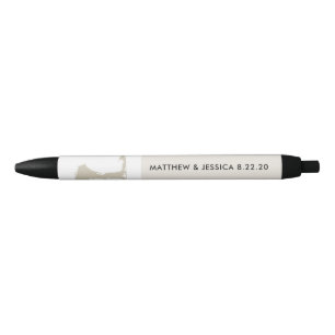Stylo Noir Carte Tan Cape Cod Mariage
