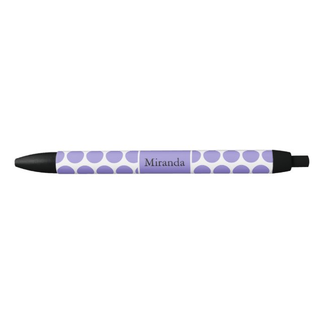 Stylo Noir Cercles pastel violet et Rectagle (Devant)