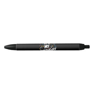 Stylo Noir C'est mon anniversaire pour les garçons les filles
