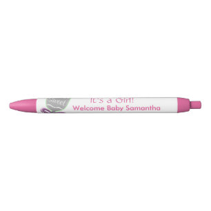 Stylo Noir C'est une fille Bébé Rattle Rose Star Bow Faire-pa