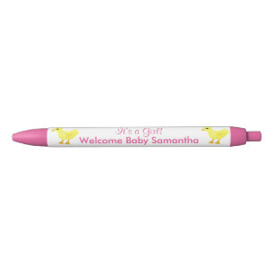 Stylo Noir C'est une fille Jaune Ducky Rose White Annonces