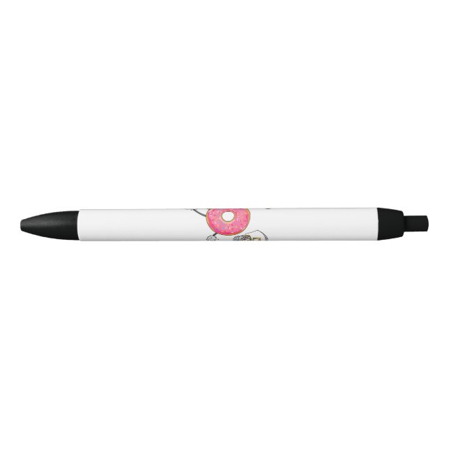Stylo Noir Champ de nourriture Dunking Donut Hole (Devant)