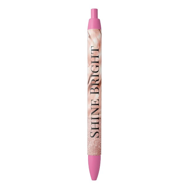 Stylo Noir Champagne rose Rose Glam Zebra (devant Vertical)
