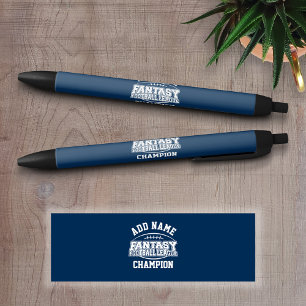 Stylo Noir Champion de Imaginaire de football - Navy et White