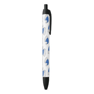 Stylo Noir Chapeau de Père Noël Bleu Clair Joyeux Noël