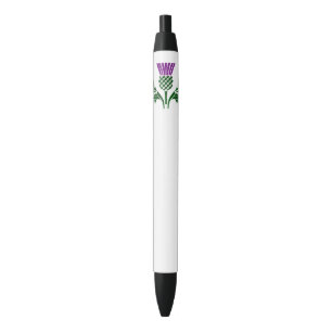 Stylo Noir Chardon d'emblème écossais
