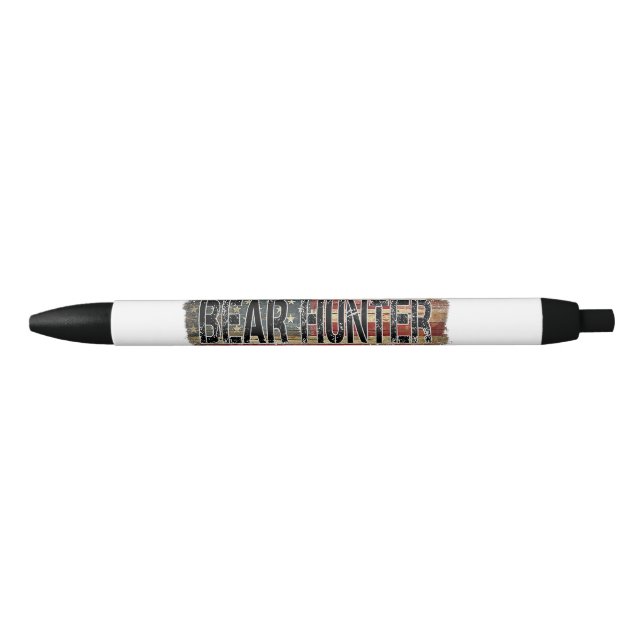 Stylo Noir Chasseur d'ours américain (Devant)