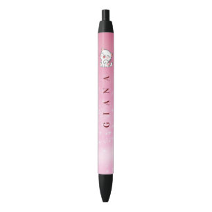Stylo Noir Chat blanc caricature