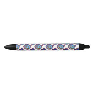 Stylo Noir Chat bleu souriant Vintage Halloweenies
