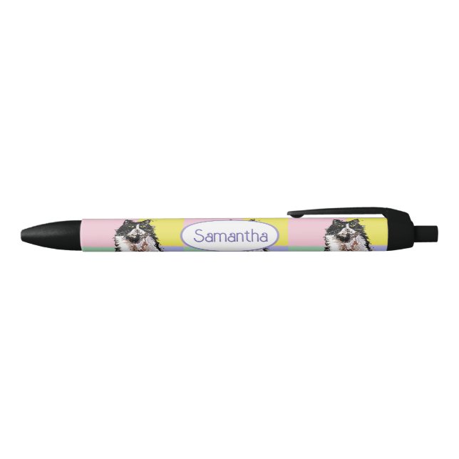 Stylo Noir Chat Smoking Pastel Mignon Art Filles Nom (Haut)
