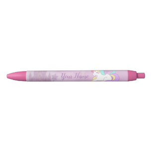 Stylo Noir Château de la princesse rose et petit bébé magi