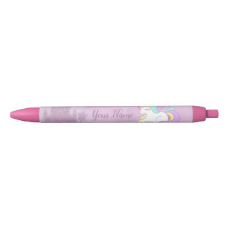 Stylo Noir Château de la princesse rose et petit bébé magique