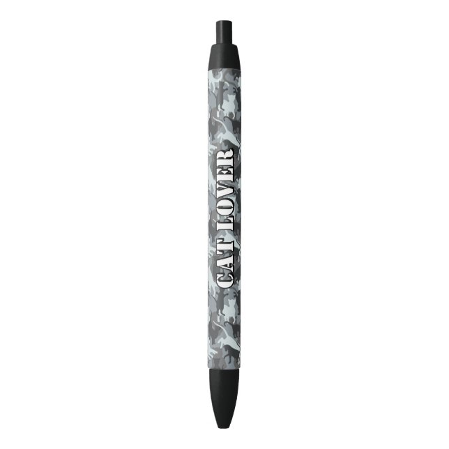 Stylo Noir Chats Camouflage urbain (devant Vertical)