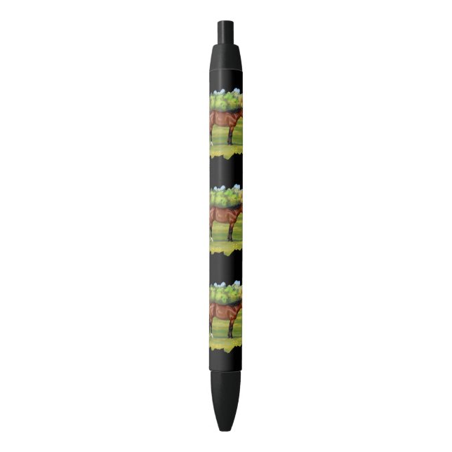 Stylo Noir Cheval Brown Bay Quarter (devant Vertical)