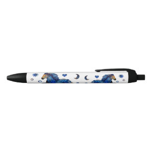 Stylo Noir Cheval islandais Nuit étoilée