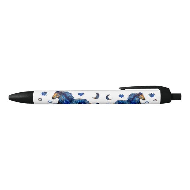Stylo Noir Cheval islandais Nuit étoilée (Haut)