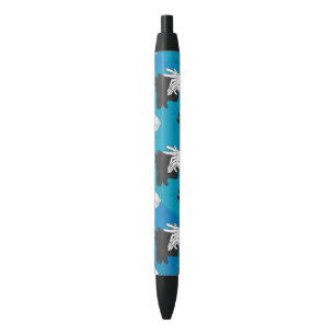 Stylo Noir Chèvre de Billy d'ombre sur le bleu