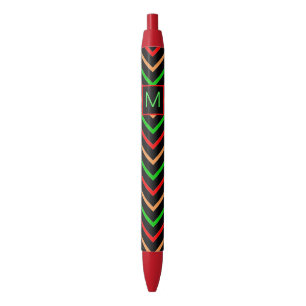 Stylo Noir Chevron Cool Coloré sur Monogramme Noir