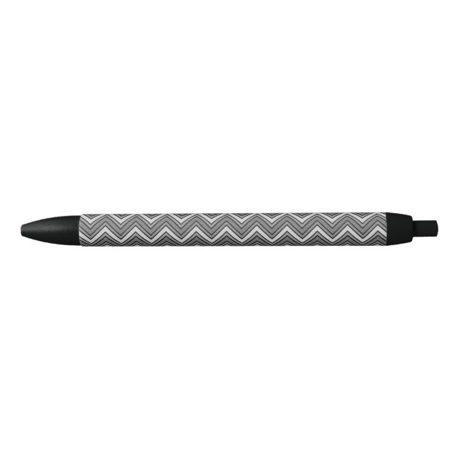 Stylo Noir chevron croquis gris et noir (Devant)