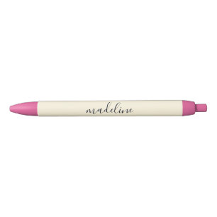Stylo Noir Chic Cornsilk jaune Nom de calligraphie