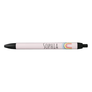 Stylo Noir Chic et moderne Blush Boho rose arc-en-ciel