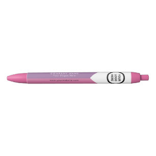 Stylo Noir Chic Jouer rose blanc double ton logo d'entreprise