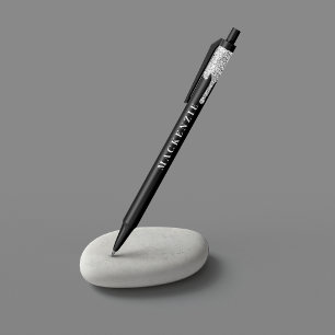 Stylo Noir Chic Parties scintillant d'argent noir séchage lux