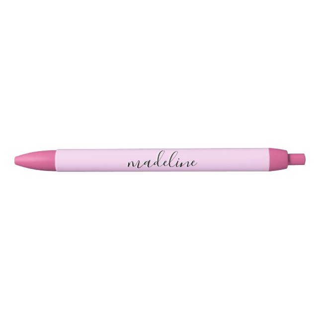 Stylo Noir Chic Pink Lace Nom de la calligraphie (Devant)