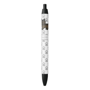 Stylo Noir Chien Cairn Terrier Dark Brindle & Nom & Pattes Gr