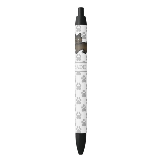 Stylo Noir Chien Cairn Terrier Dark Brindle & Nom & Pattes Gr (devant Vertical)