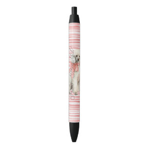 Stylo Noir Chien Caniche Blanc Bonjour Beau