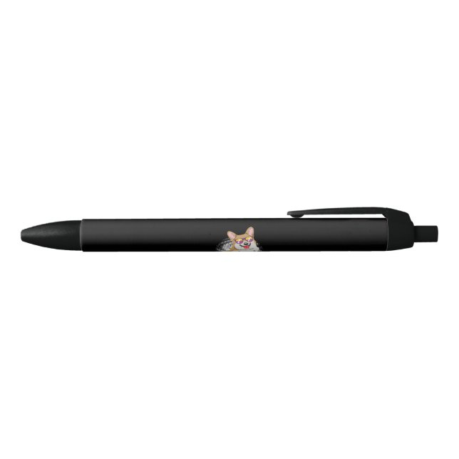 Stylo Noir Chien Corgi Gallois (Haut)