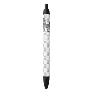 Stylo Noir Chien de dessin animé mignon Caniche jouet gris & 