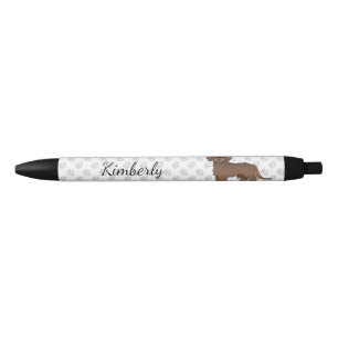 Stylo Noir Chien de dessin animé Mini Goldendoodle marron & n