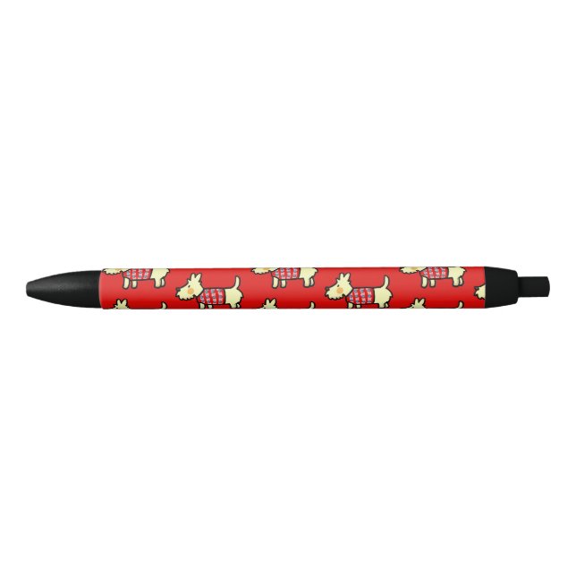 Stylo Noir Chien de Noël Chiot Festif (Devant)
