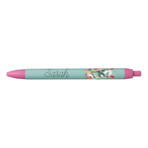 Stylo Noir Chien heureux mangeant une glace