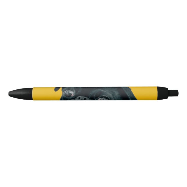 Stylo Noir chien jaune (Devant)