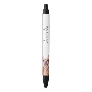 Stylo Noir Chien-taureau français personnalisé Cute Frenchi