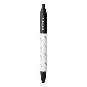 Stylo Noir Chiens de bande dessinée italiens gris crème avec