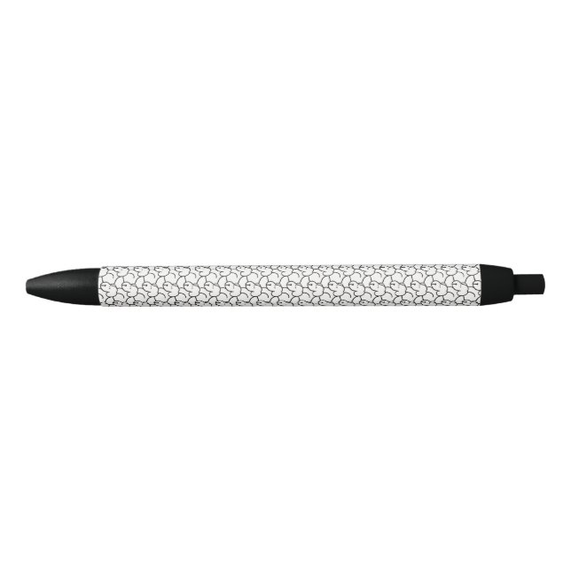 Stylo Noir Chiens drôles de dessin animé assis  (Devant)