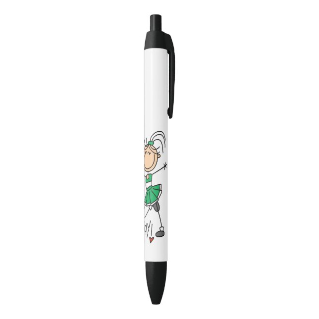Stylo Noir Chiffre vert pom-pom girl de bâton (Bas (Vertical))